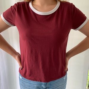 White and Red tee